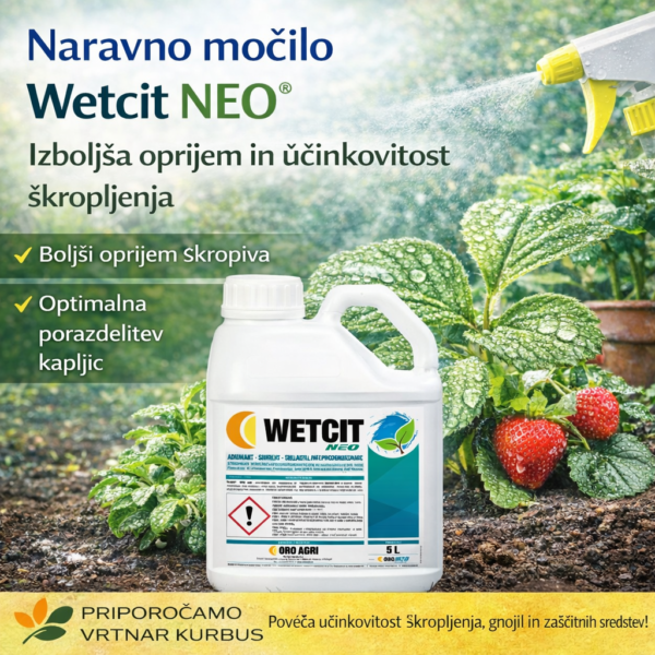 Naravno močilo Wetcit NEO – izboljša oprijem in učinkovitost škropljenja